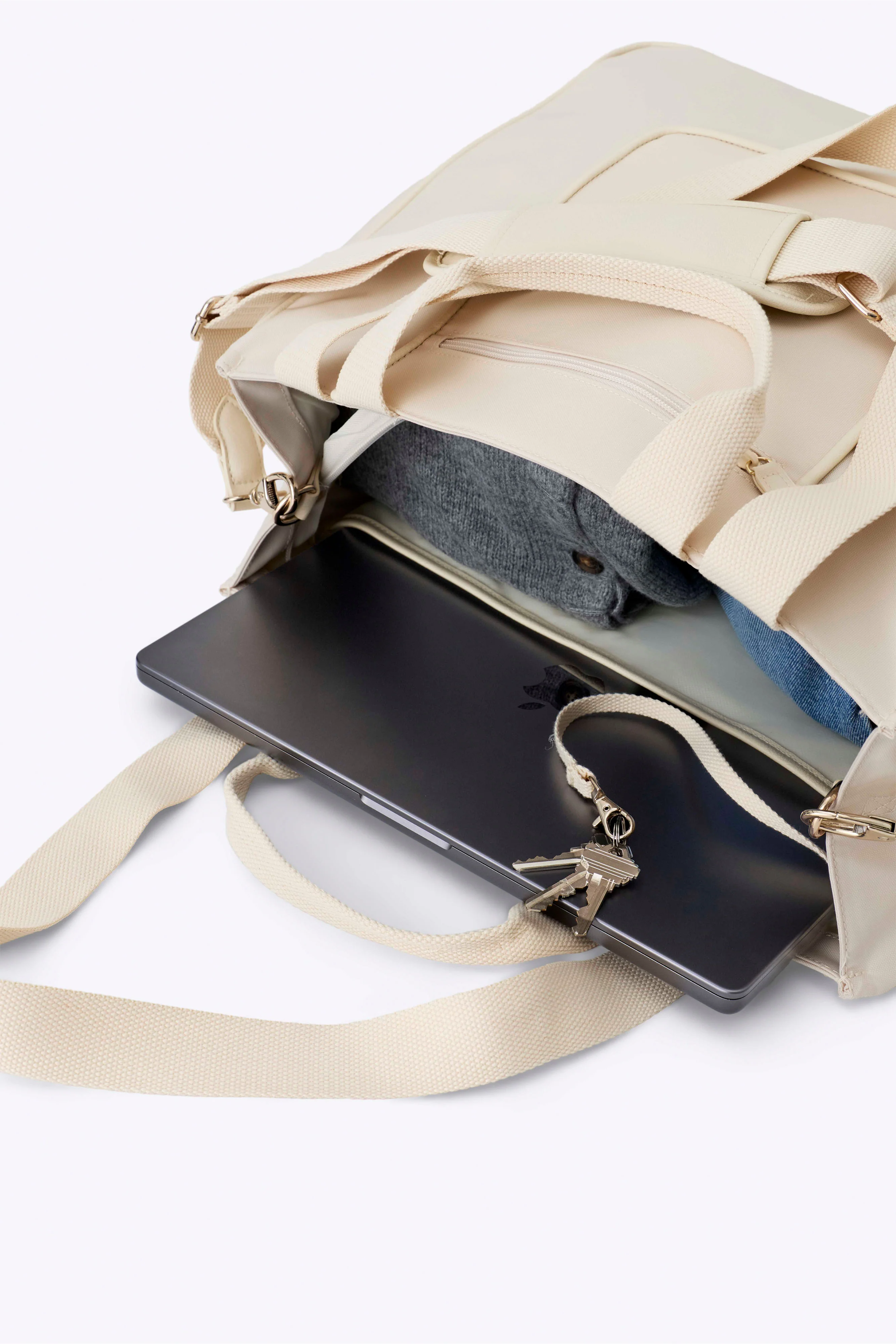 The East To West Tote in Beige - Image 6