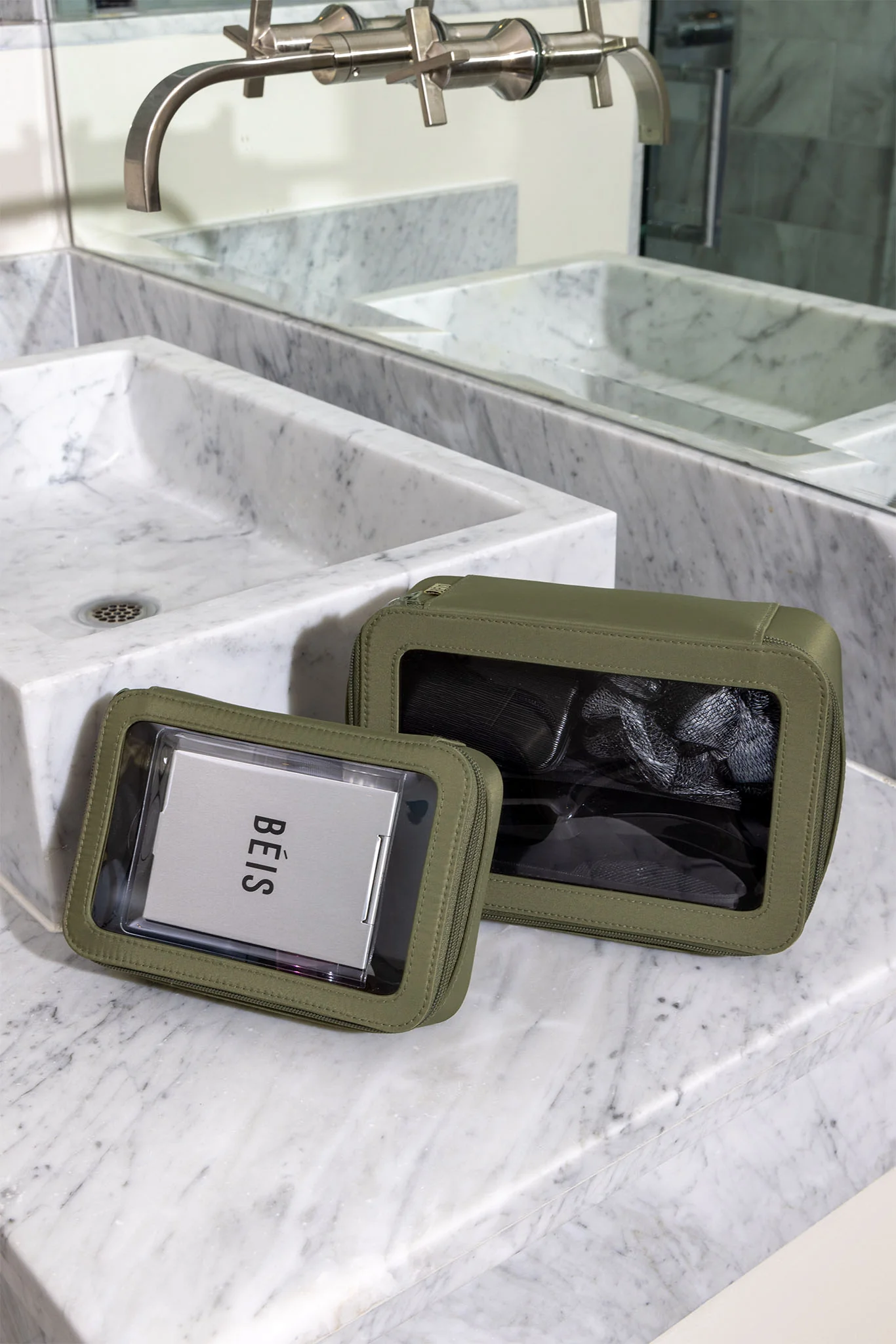 The In Flight Cosmetic Set in Olive - Image 5